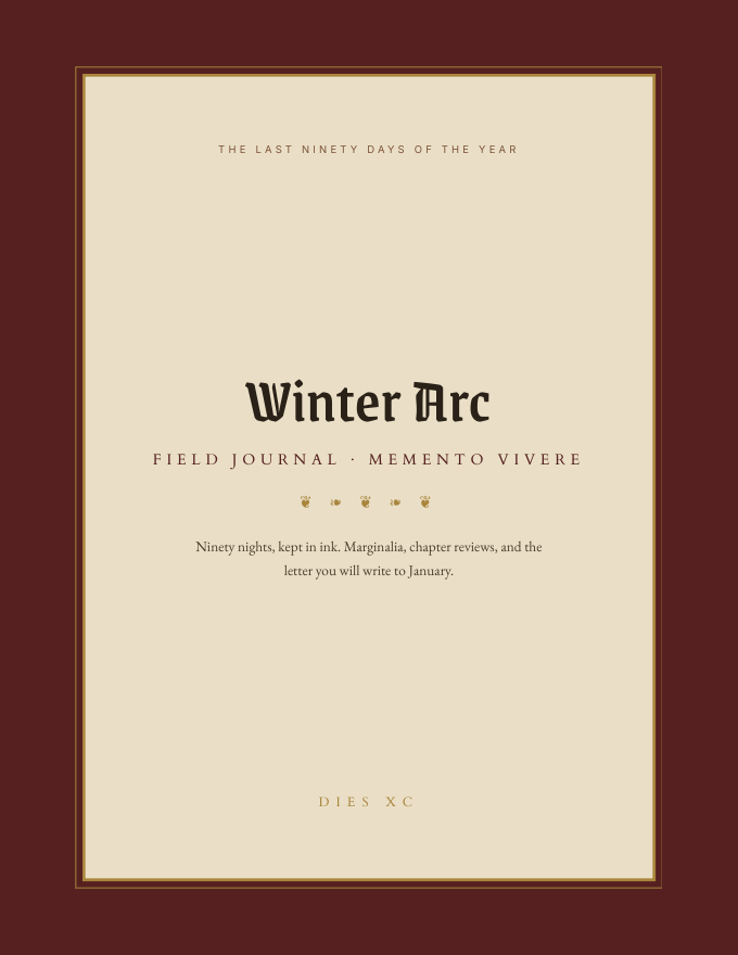 Memento Vivere edition cover — oxblood ex-libris bookplate